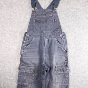 Duluth Trading Co. Blue Gray Denim Overalls